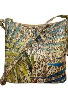 Brahmin Crossbody Bag Leopard & Tropical Leaf Print Multi